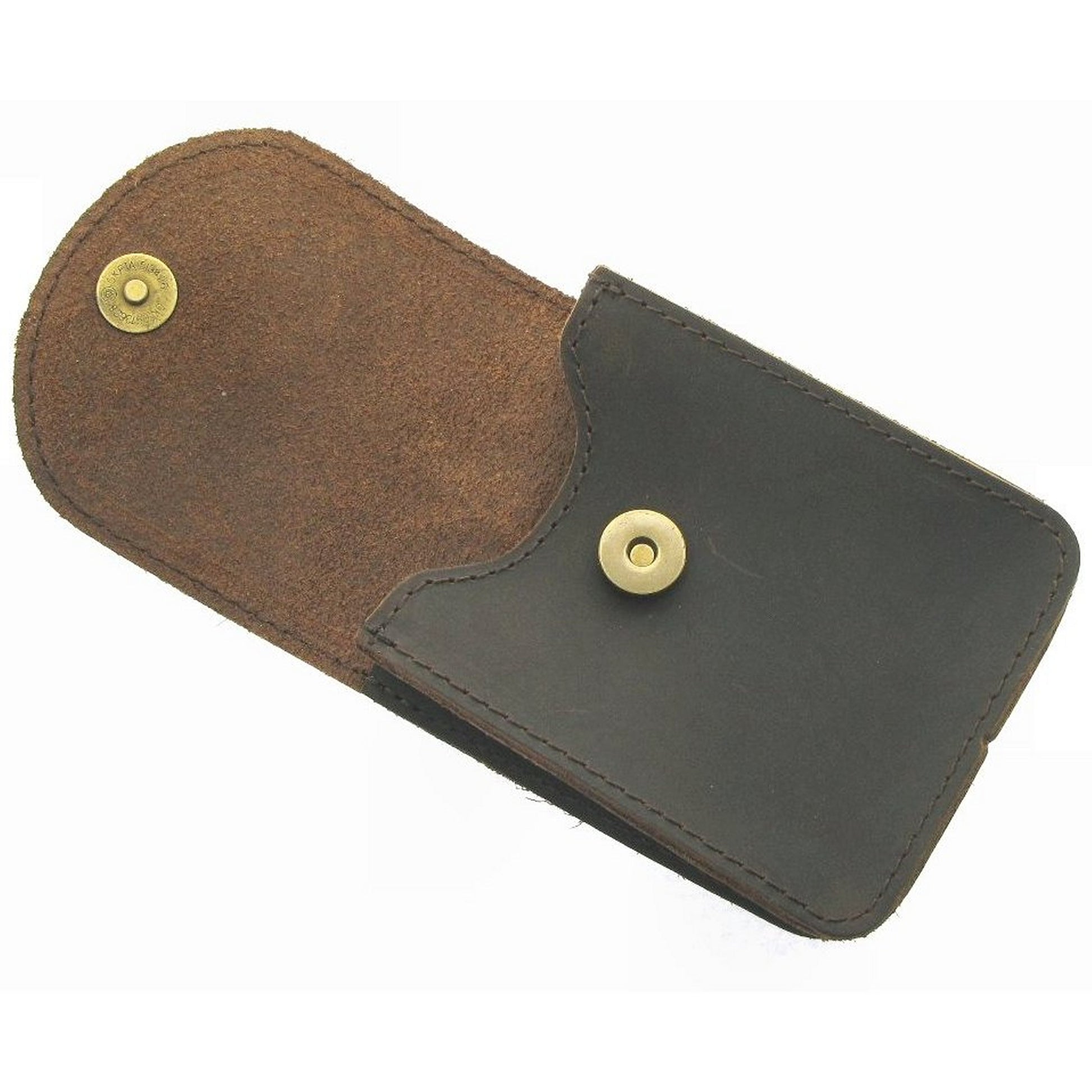 Genuine Leather Pouch Extra Large Size Pocket Watch Holder Dark Brown Color LP05