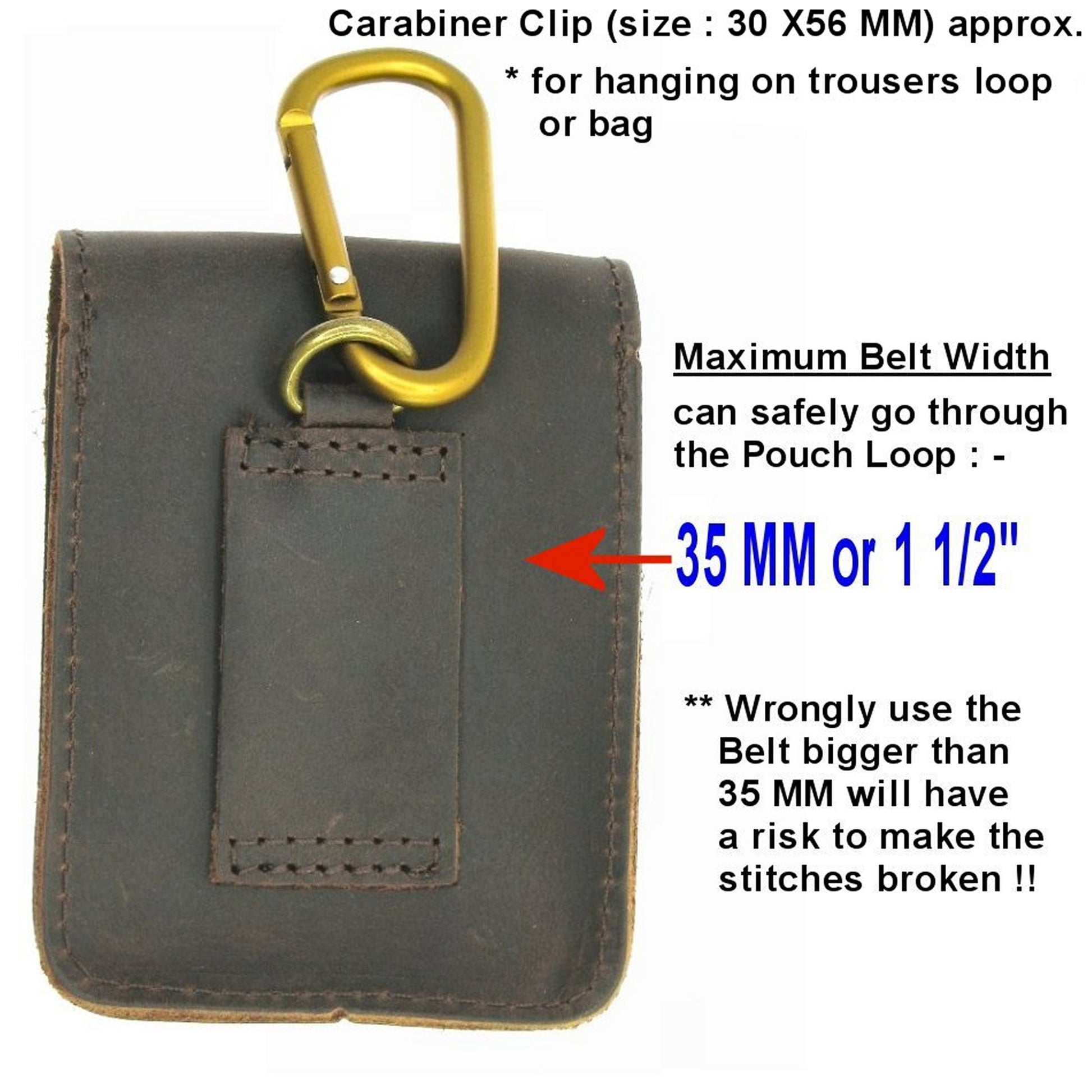 Genuine Leather Pouch Extra Large Size Pocket Watch Holder Dark Brown Color LP05