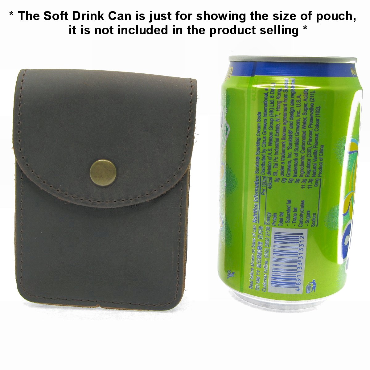 Genuine Leather Pouch XL Size Pocket Watch Holder Dark Brown Color LP05