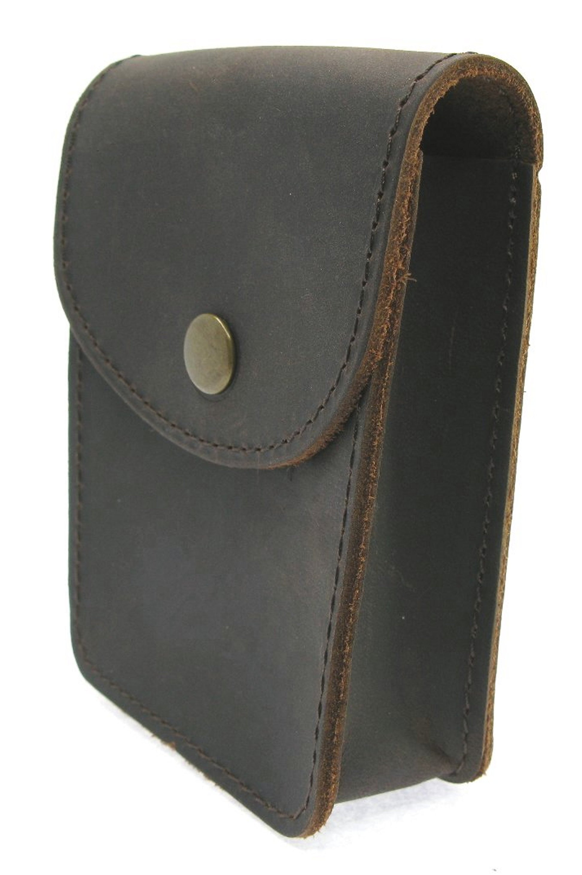 Genuine Leather Pouch Extra Large Size Pocket Watch Holder Dark Brown Color LP05