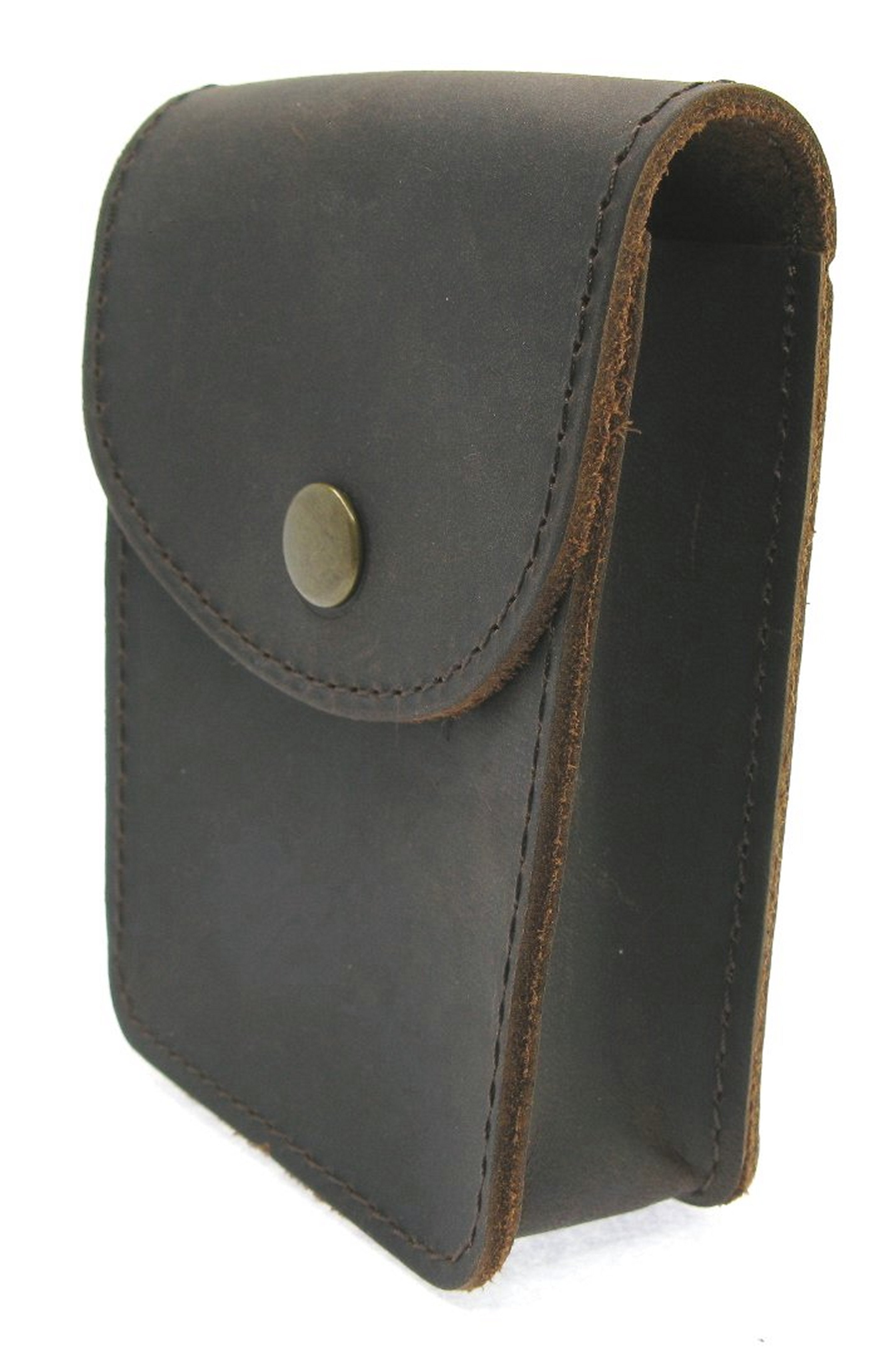 Genuine Leather Pouch XL Size Pocket Watch Holder Dark Brown Color LP05