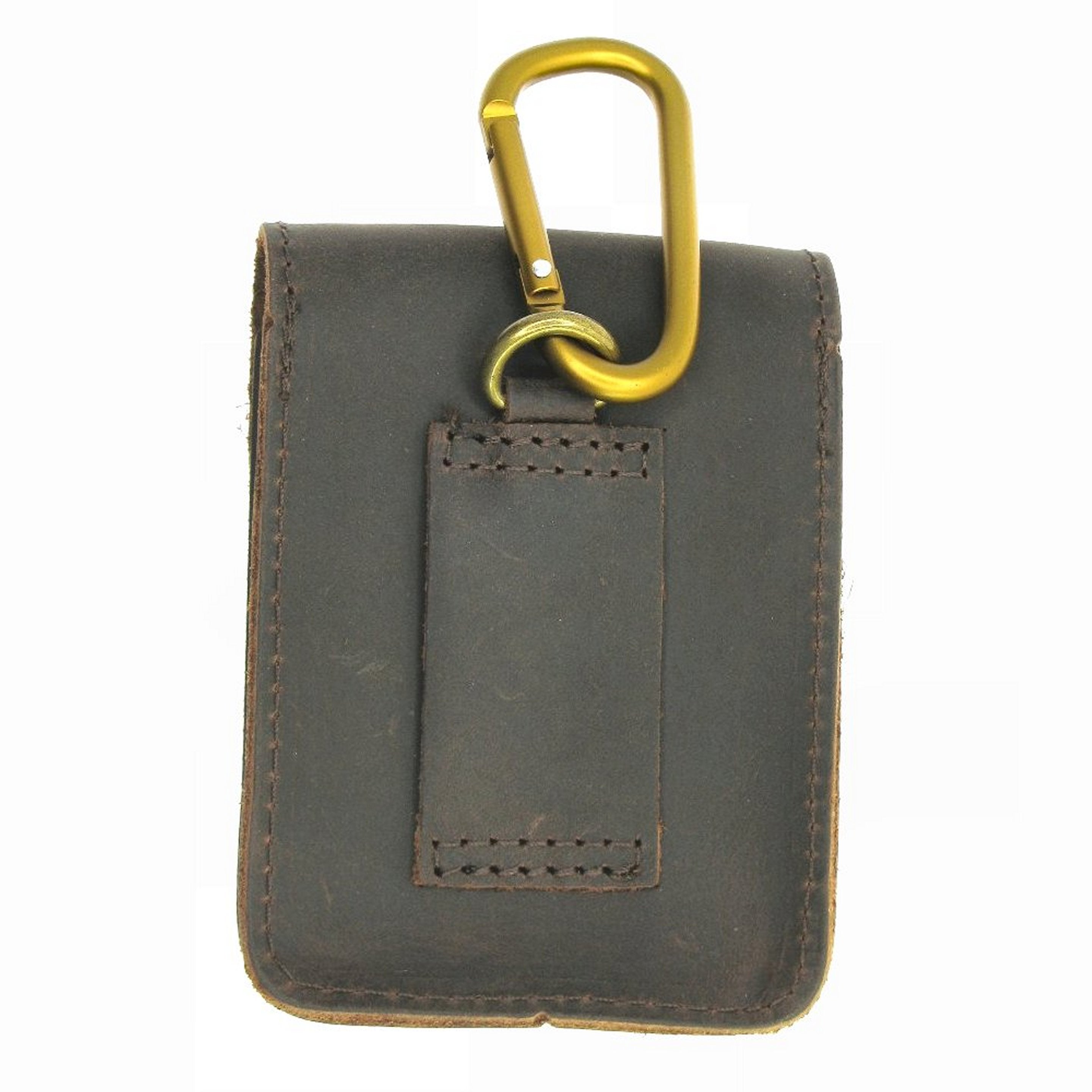 Genuine Leather Pouch XL Size Pocket Watch Holder Dark Brown Color LP05