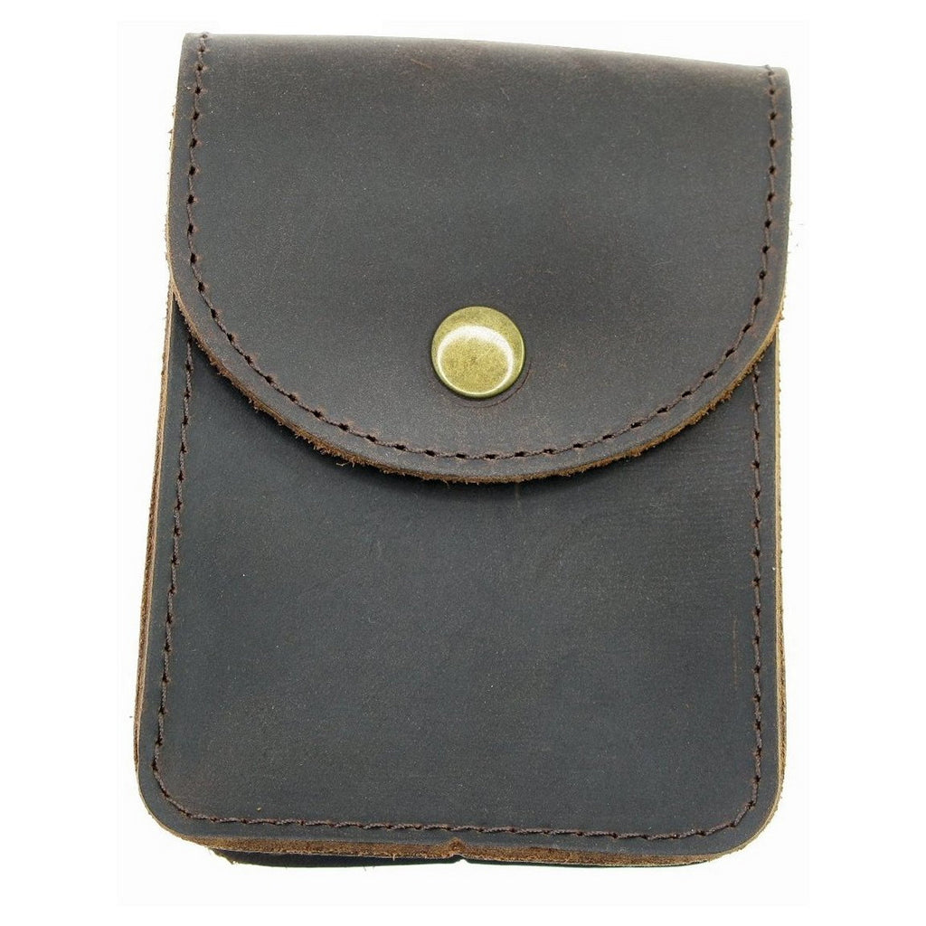Genuine Leather Pouch Extra Large Size Pocket Watch Holder Dark Brown Color LP05