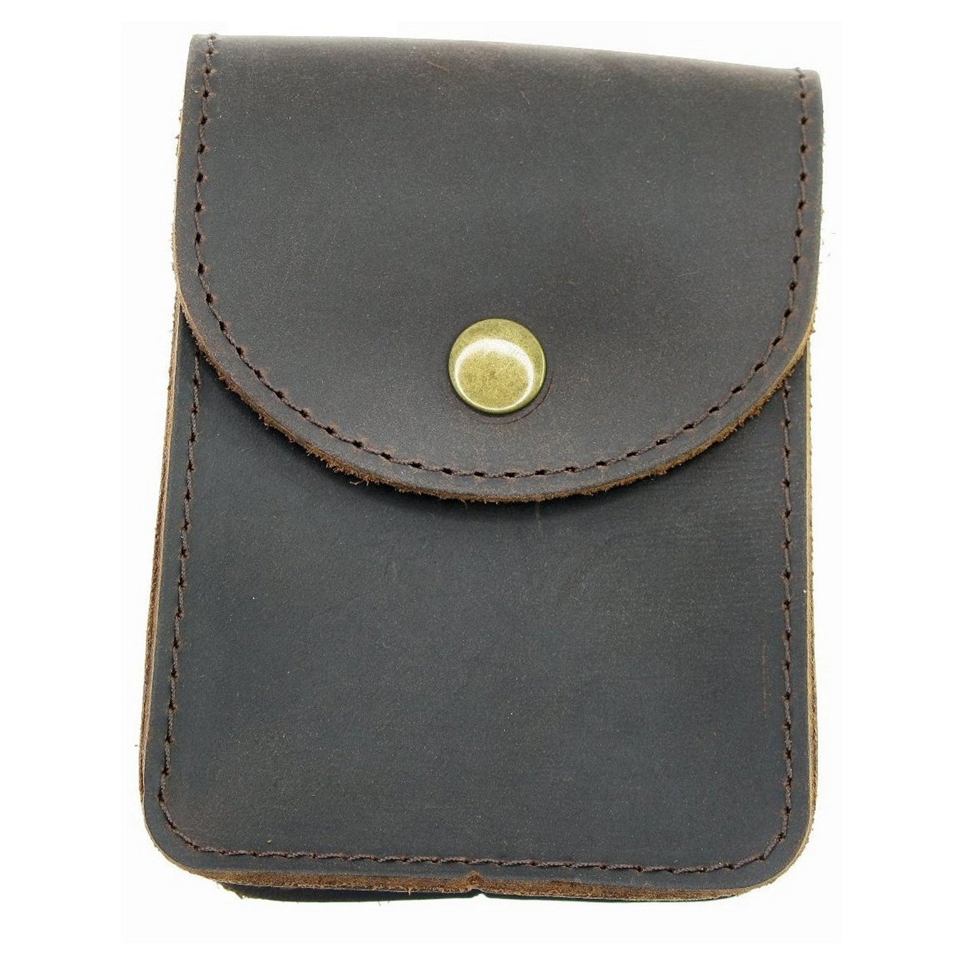 Genuine Leather Pouch Extra Large Size Pocket Watch Holder Dark Brown Color LP05