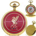 Liverpool LFC Gold Pocket Watch with Red Liver Bird Emblem Cover