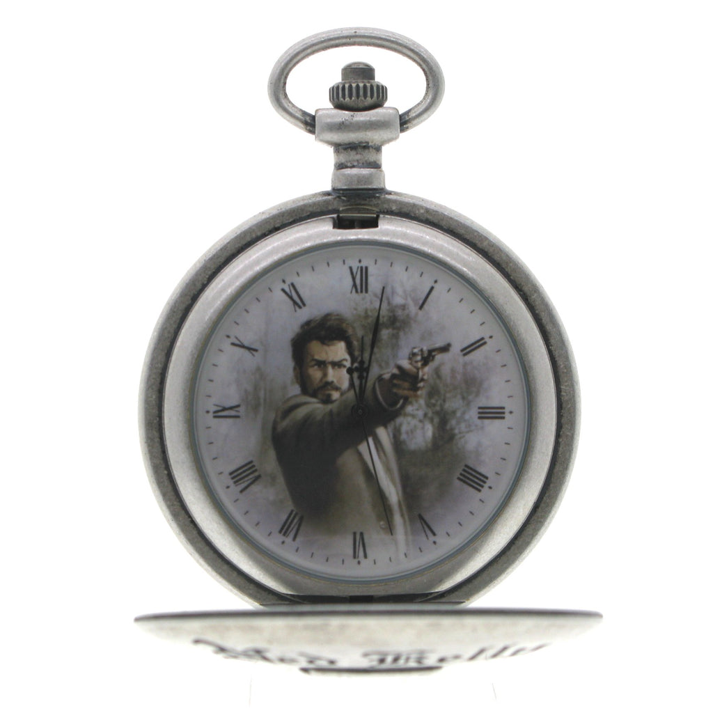 NED KELLY 1855-1880 Memorial Silver Color Pocket Watch Men Gift Set with Fob Chain C74