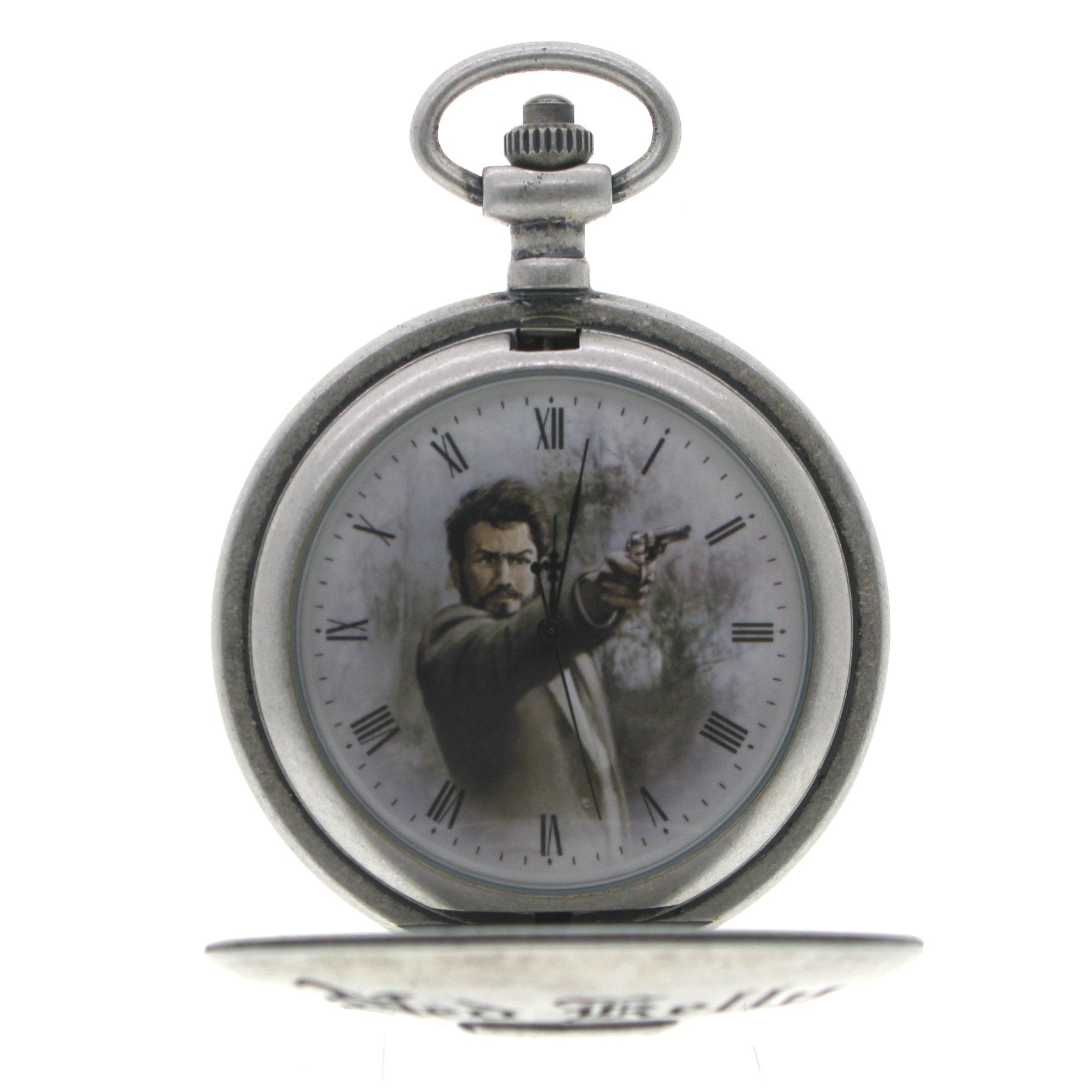 NED KELLY 1855-1880 Memorial Silver Color Pocket Watch Men Gift Set with Fob Chain C74