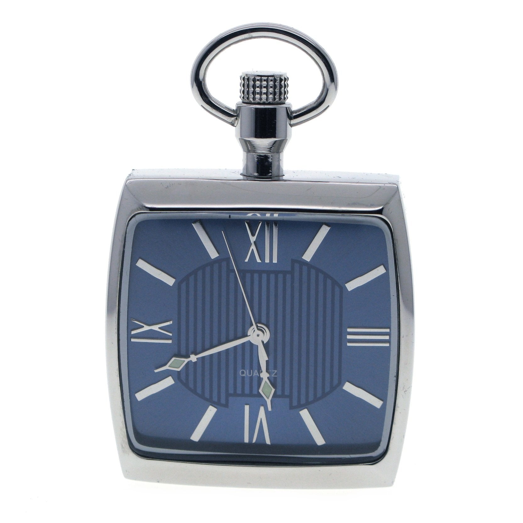 STEEL Square Pocket Watch Blue Dial P251