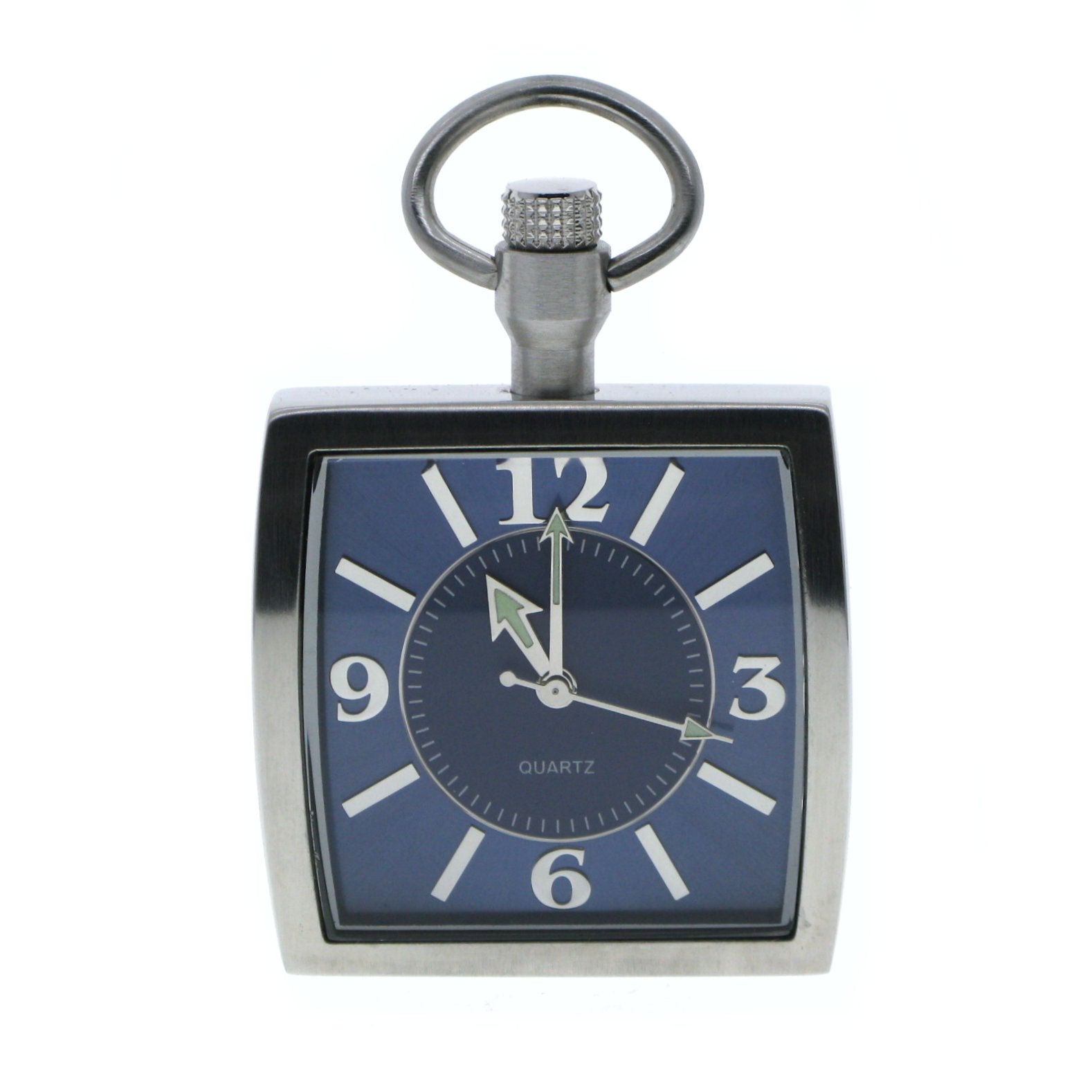 STEEL Square Pocket Watch Blue Dial P254