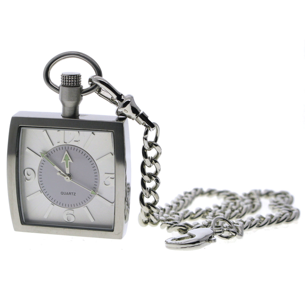 STEEL Square Pocket Watch Blue Dial P256