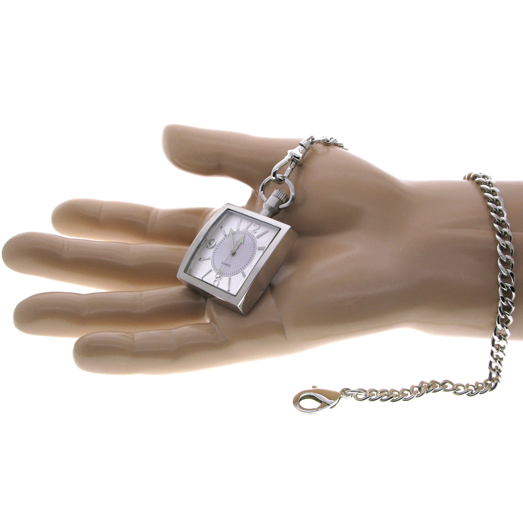 STEEL Square Pocket Watch Blue Dial P256