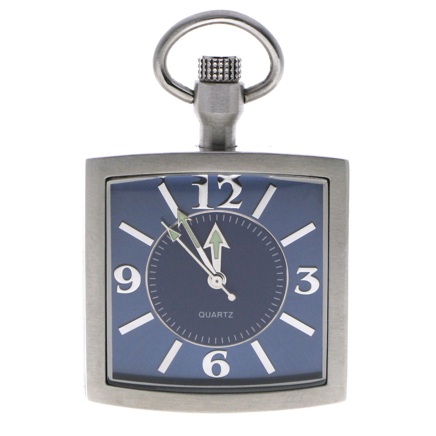 STEEL Square Pocket Watch Blue Dial P257
