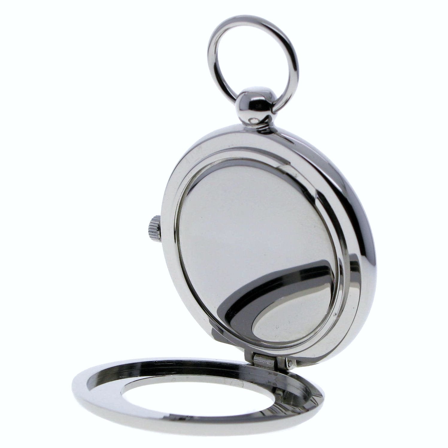 Tourbillon Design Mechanical Silver Pocket Watch with Sun & Moon and 24 Hours P116