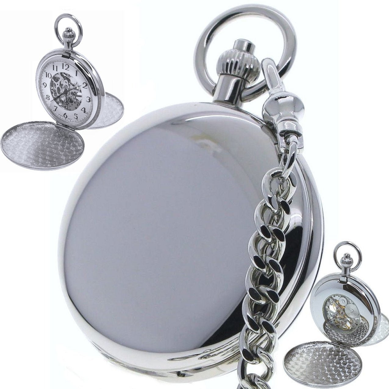 Mechanical Pocket Watch Double Full Hunter with Arabic Numbers Dial