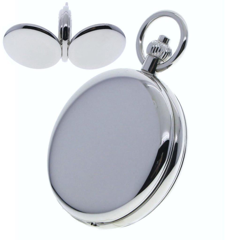 Silver Mechanical Pocket Watch Double Full Hunter