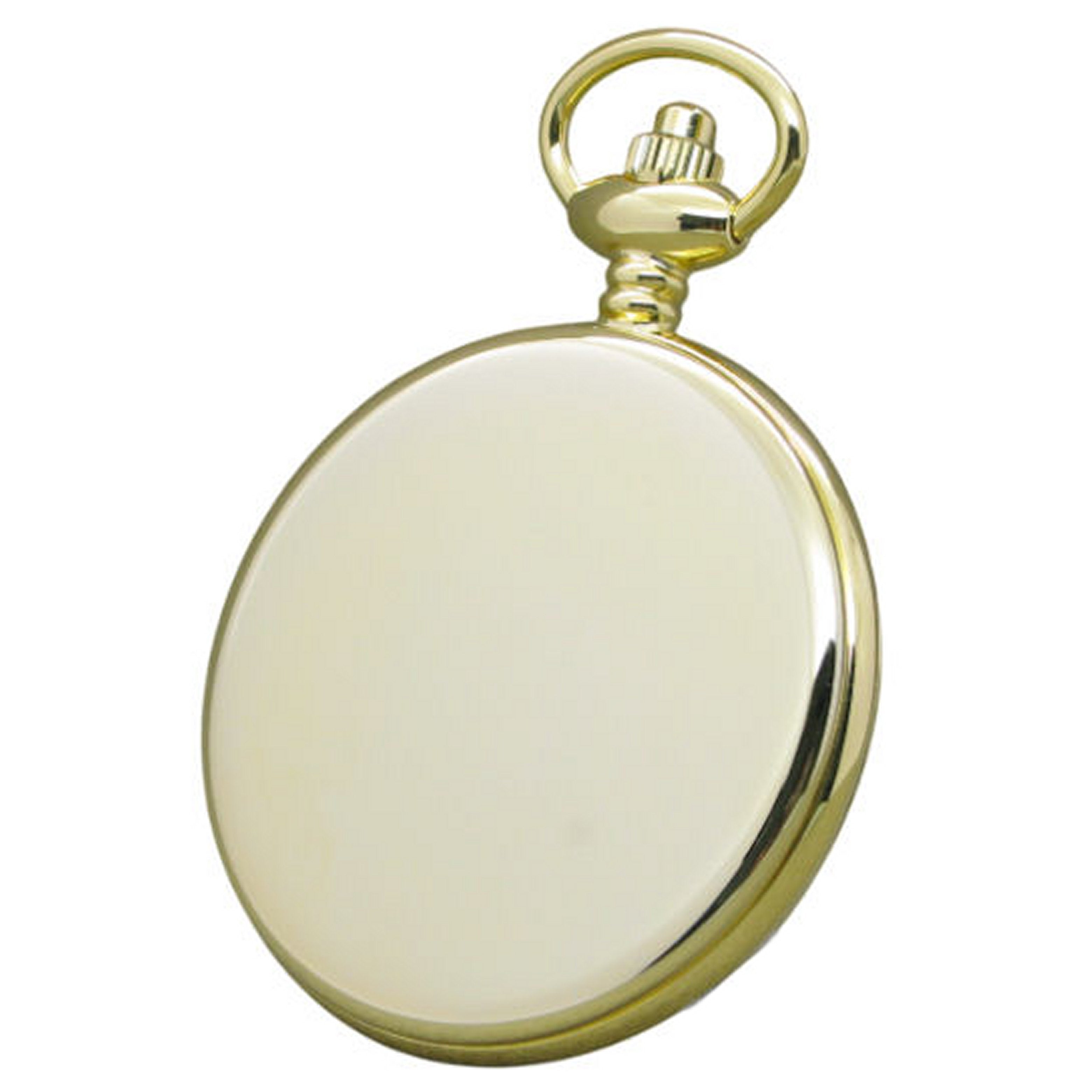 Gold Pocket Watch with Shiny Polish Plain Case back