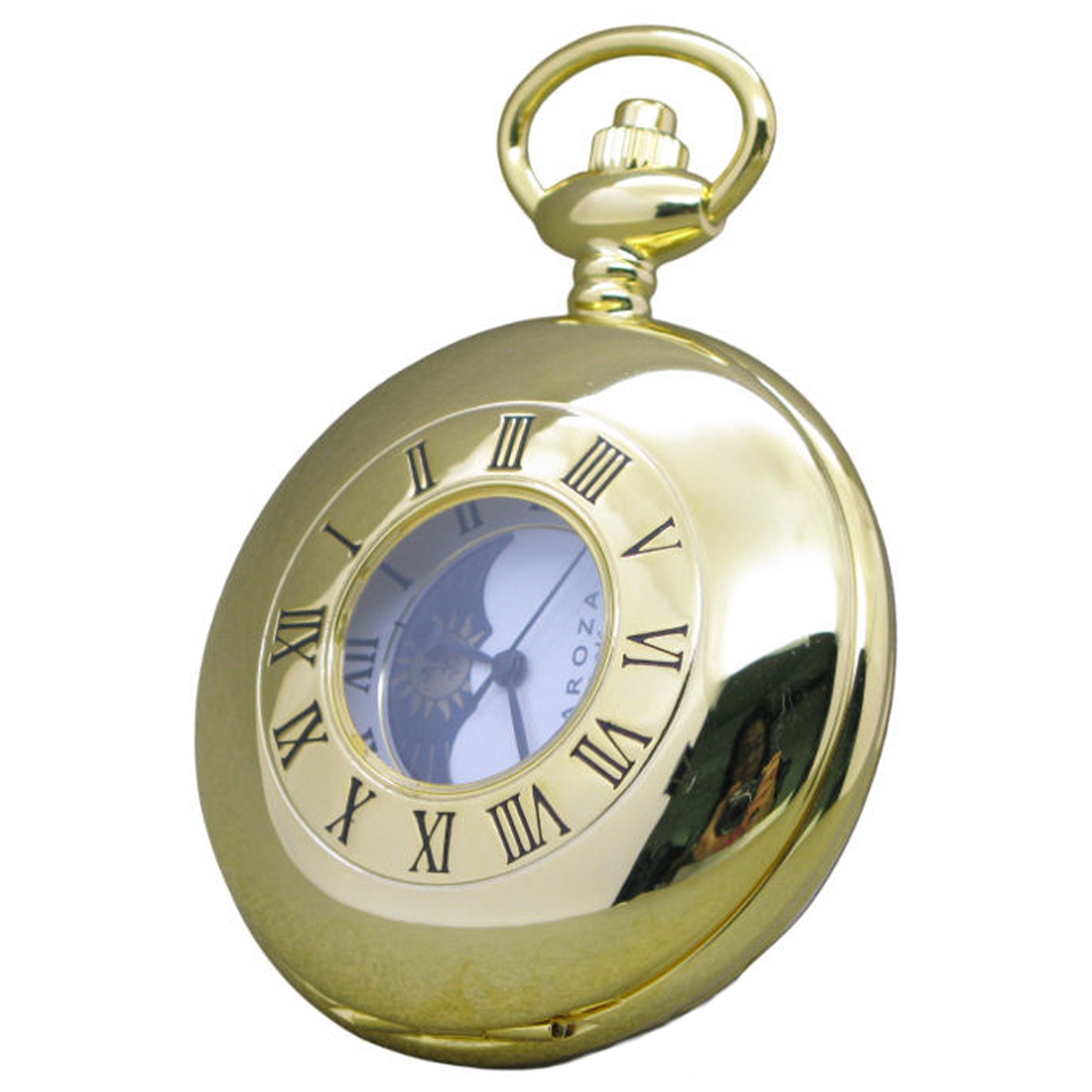 Gold Half Hunter Pocket Watch with visible cover
