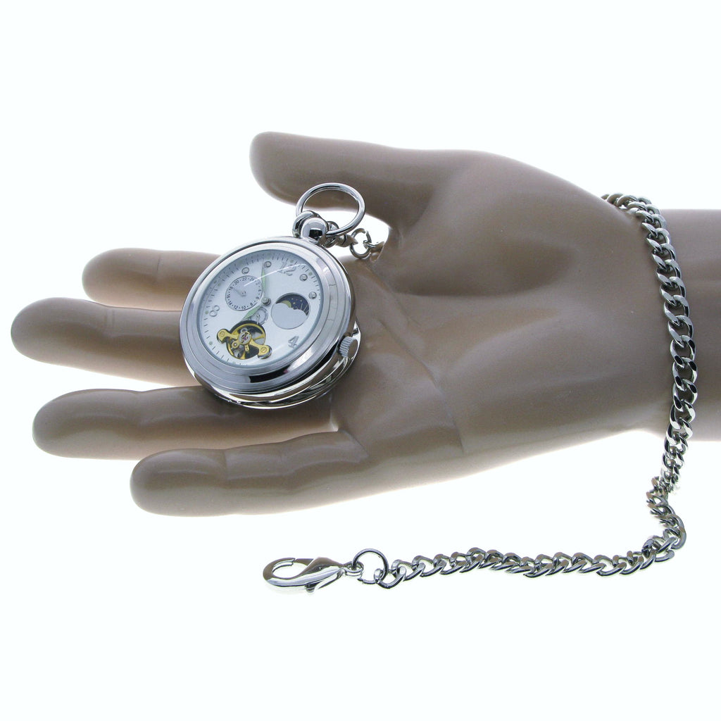 Tourbillon Mechanical Pocket Watch on hand showing the size 