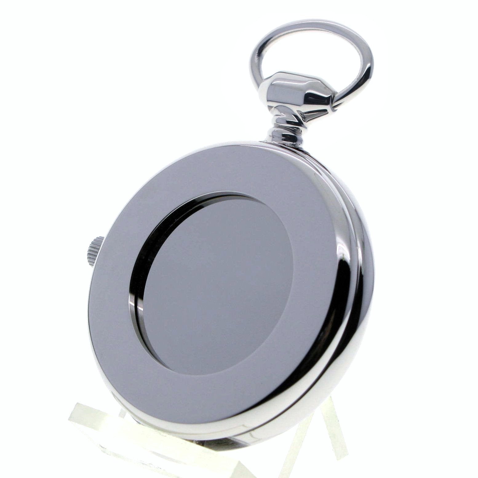 Silver Mechanical Tourbillon Pocket Watch polish back view