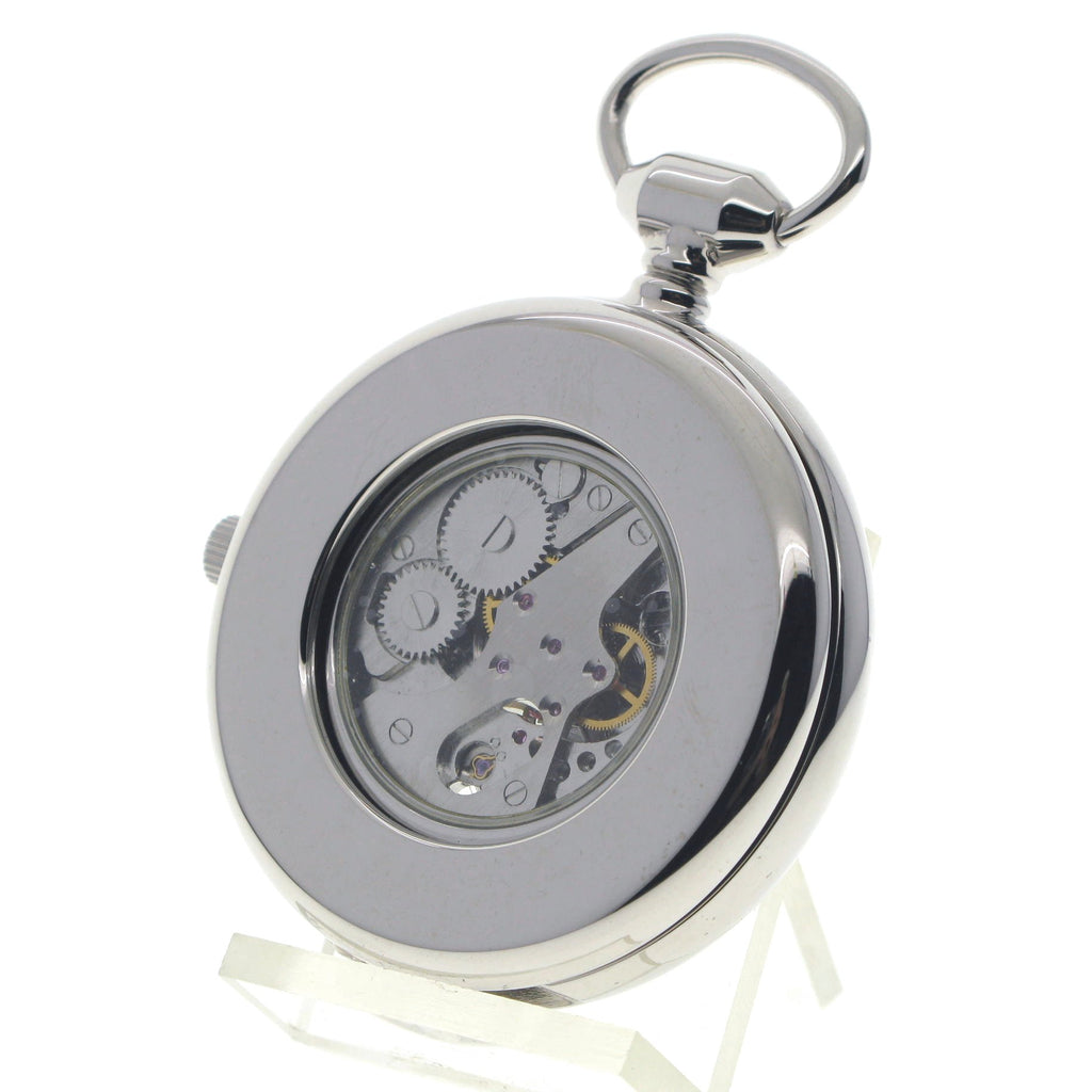 Tourbillon Mechanical Pocket Watch with visible case back showcasing the intricate inner workings