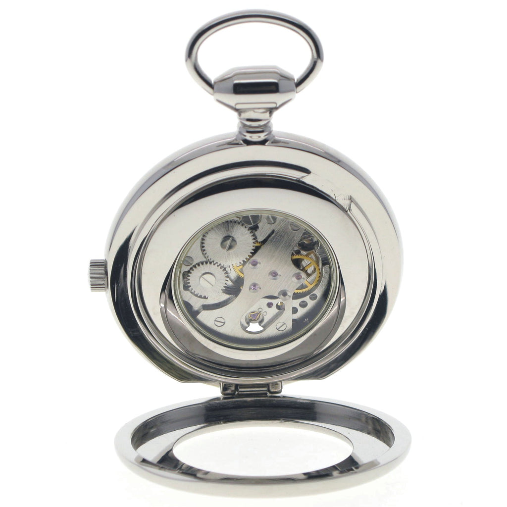 Tourbillon Mechanical Pocket Watch visible case back view