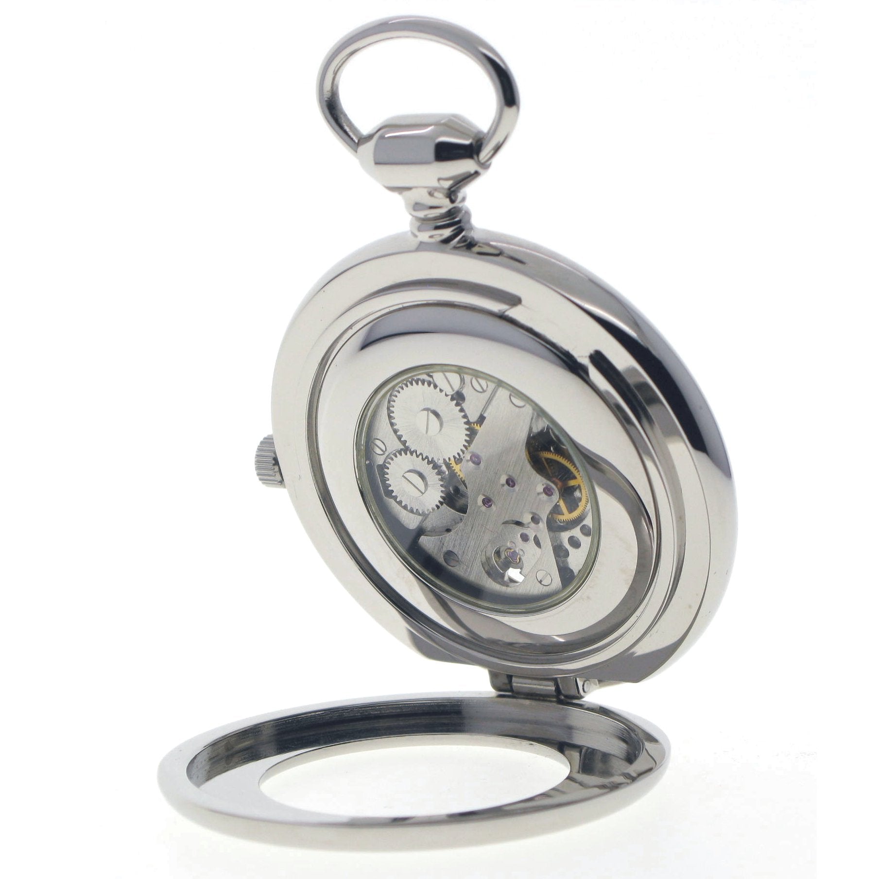 Tourbillon Mechanical Pocket Watch visible case back view