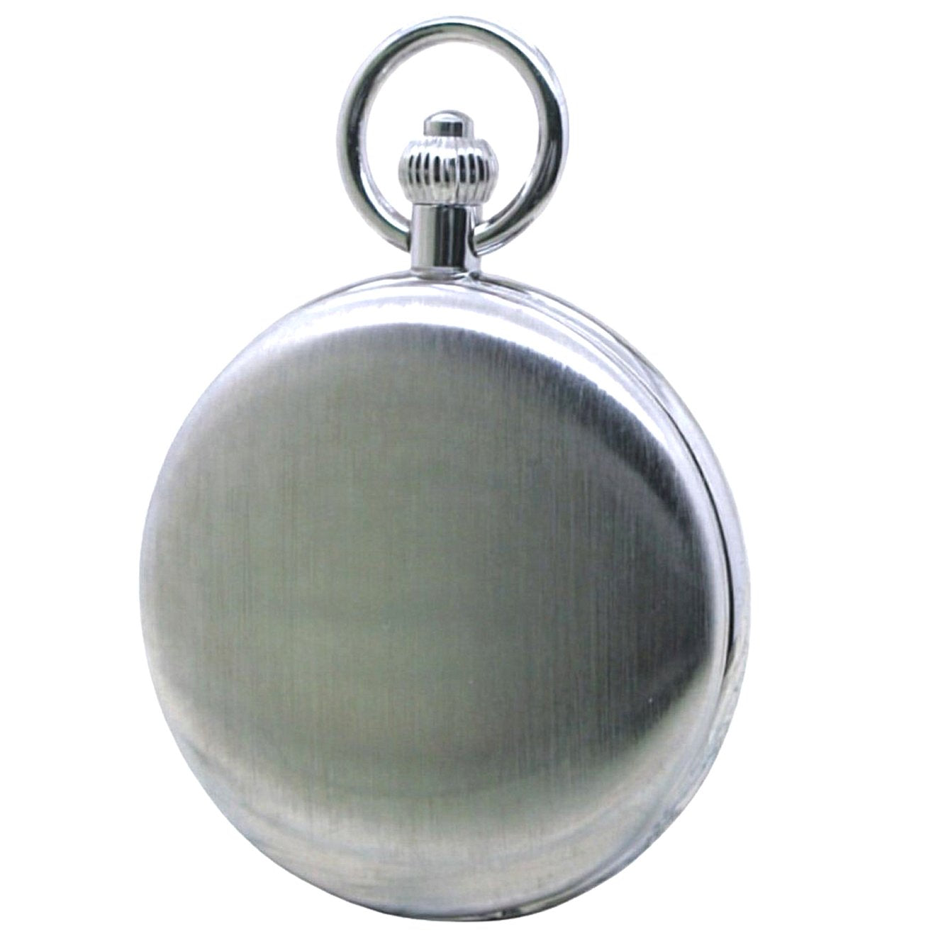 Mechanical Pocket Watch with Brushed Satin Silver Case