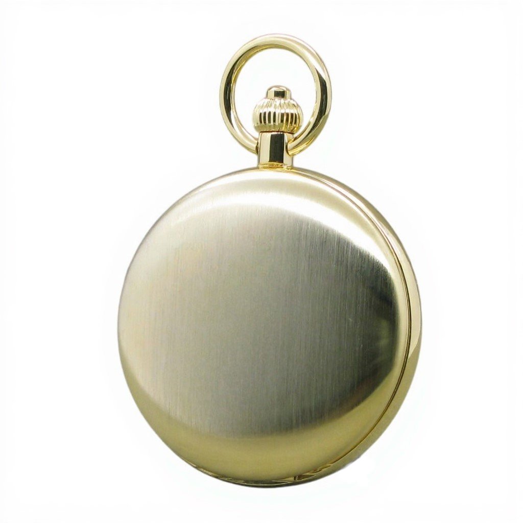 Gold Mechanical Pocket Watch with Brushed Satin texture case
