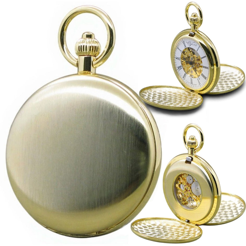 Mechanical Pocket Watch with 2-sides opening cover