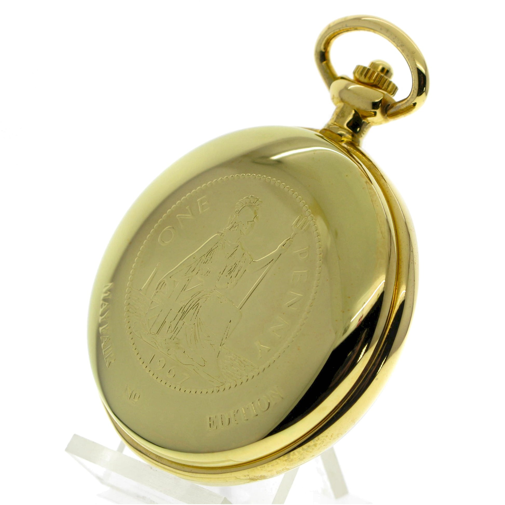 1 PENNY Coin Gold Vintage Collectible Pocket Watch C36
