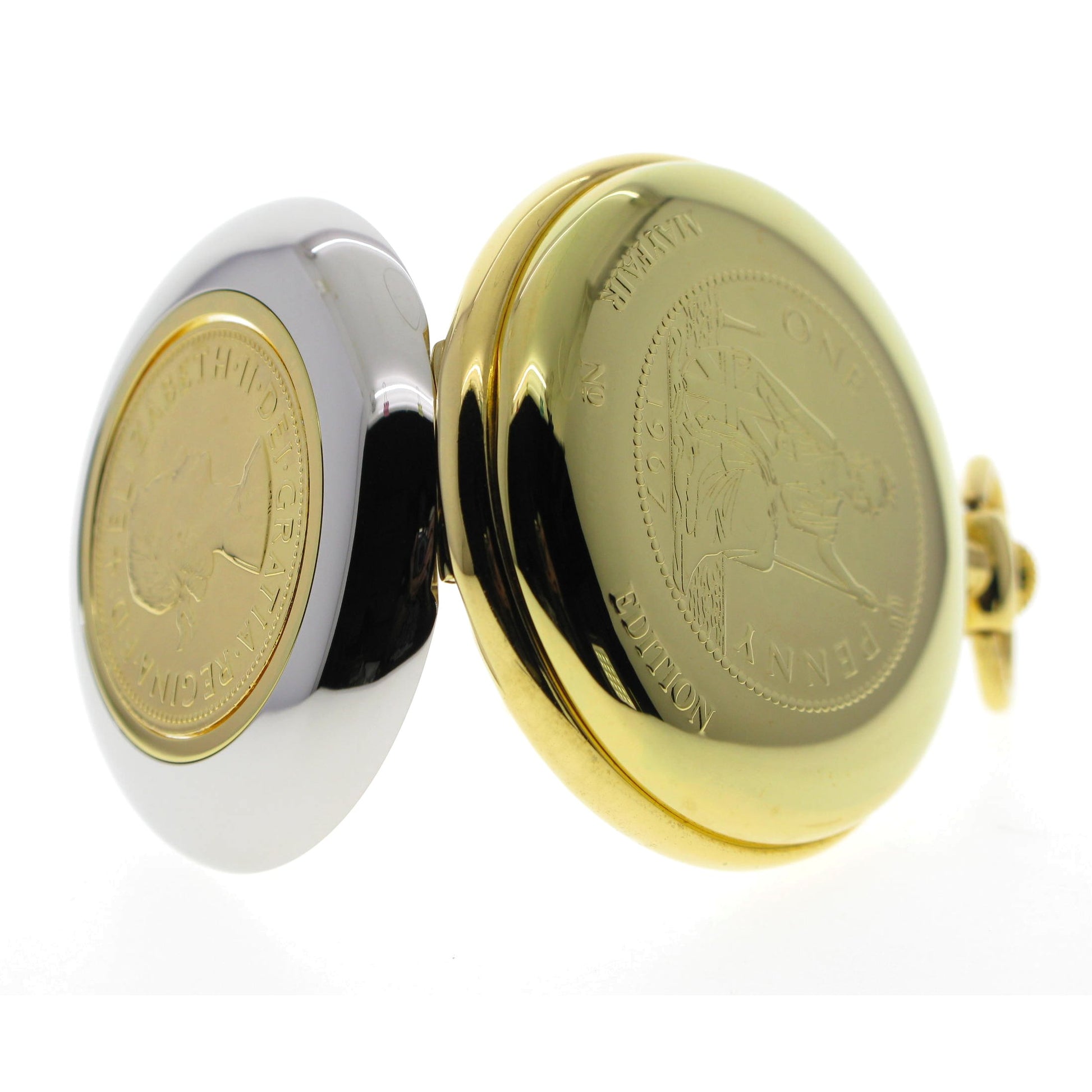 1 PENNY Coin Gold Vintage Collectible Pocket Watch C36