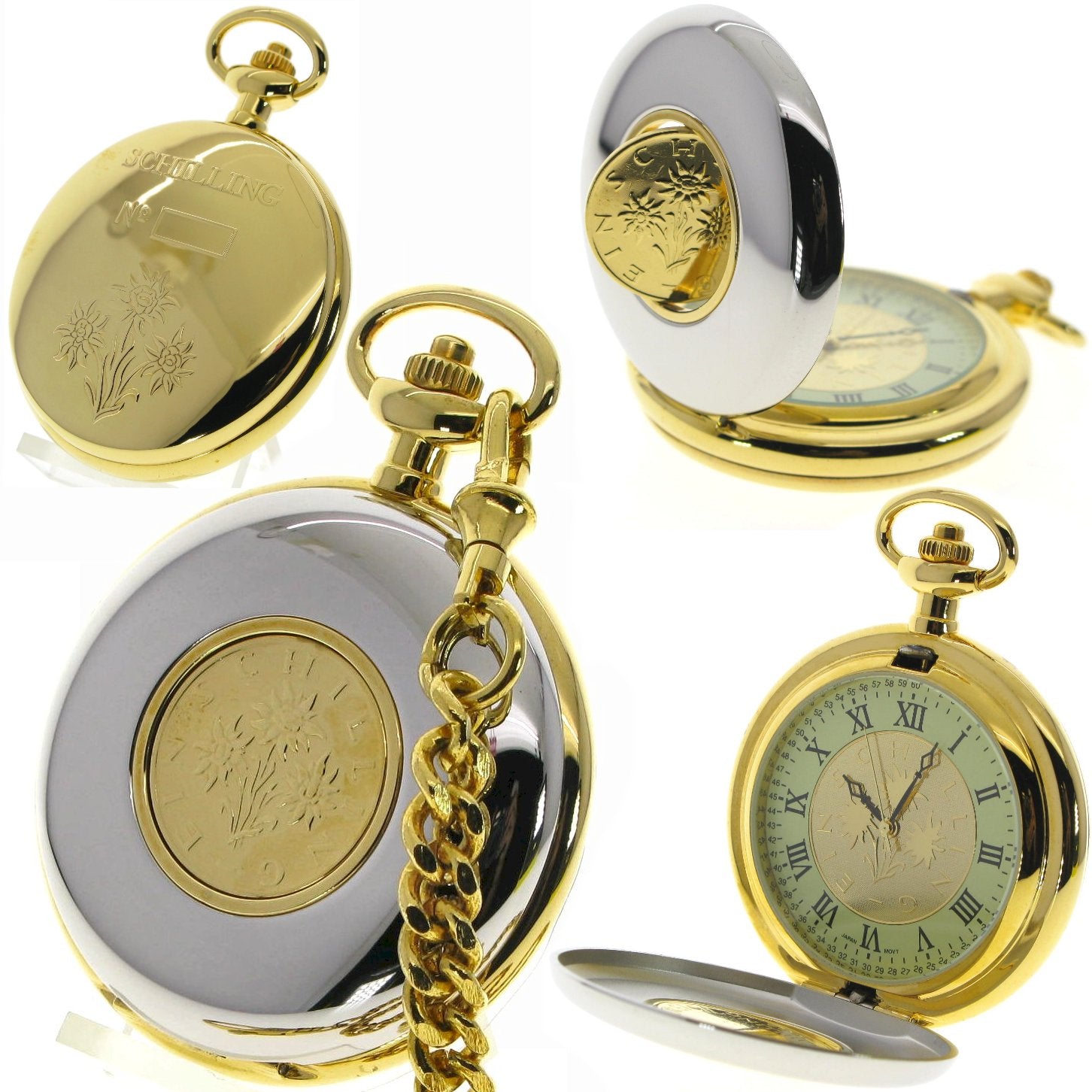 Austrian Shilling Coin Pocket Watch