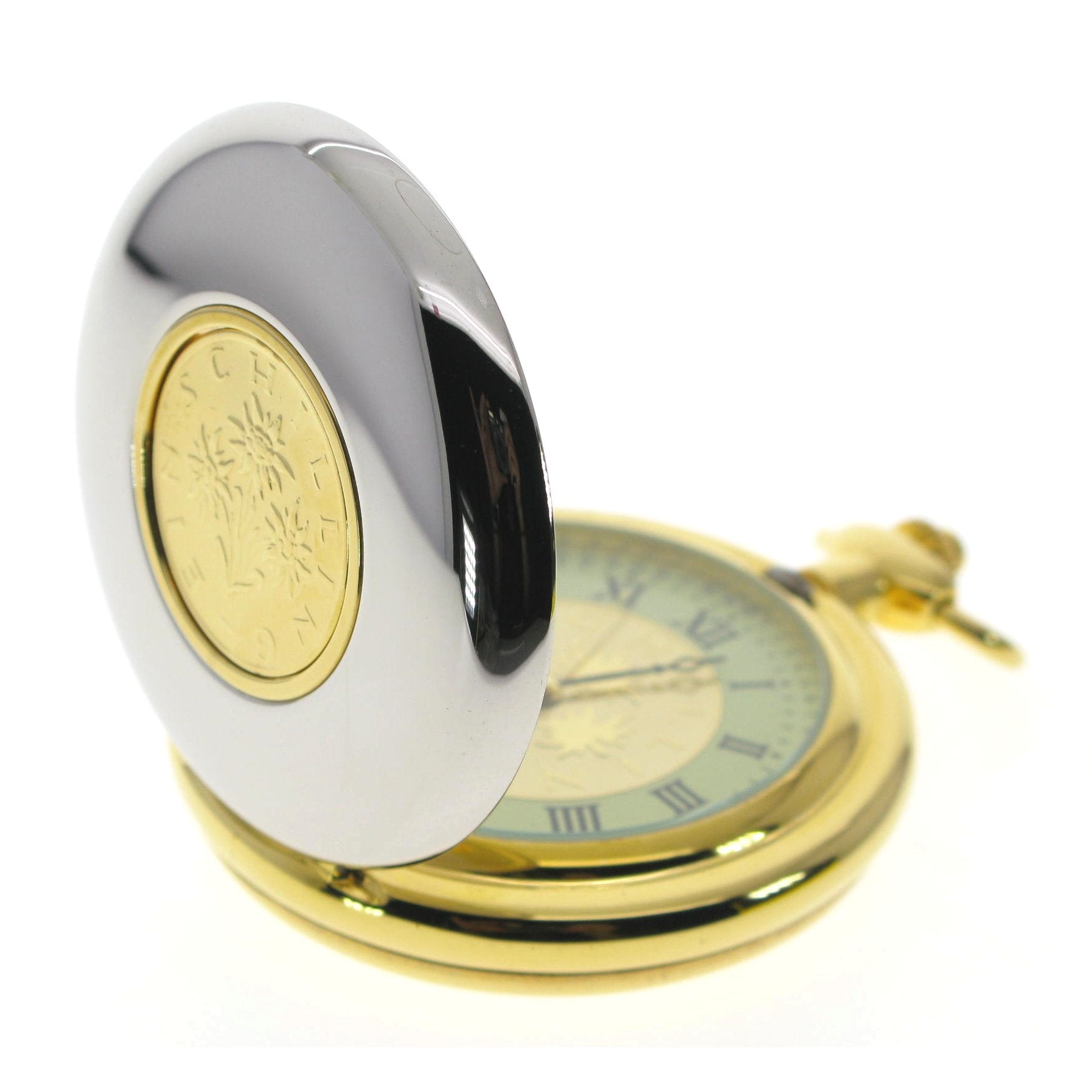 Austrian Shilling Coin Pocket Watch open view