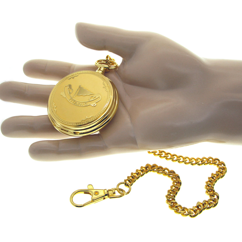Titanic Gold Pocket Watch size on hand