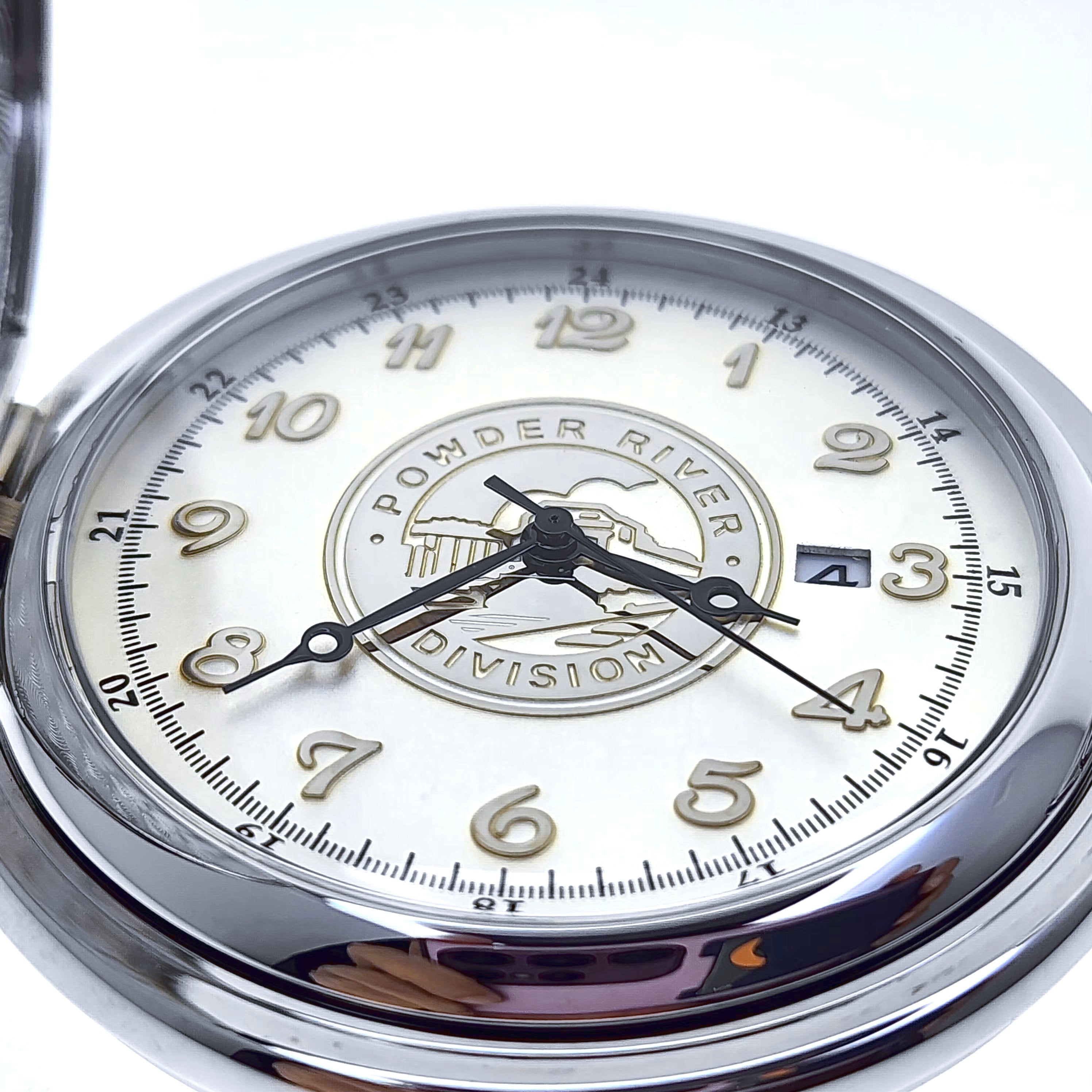 UNION PACIFIC Locomotive Memorial Vintage Pocket Watch with Date C89