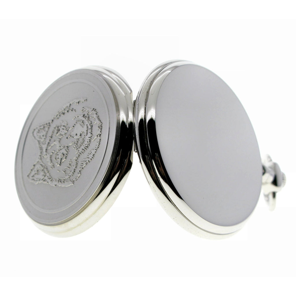 Silver Wolf Pocket Watch side view